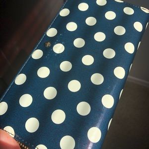 Kate Spade Navy Polka Dot Leather Wallet